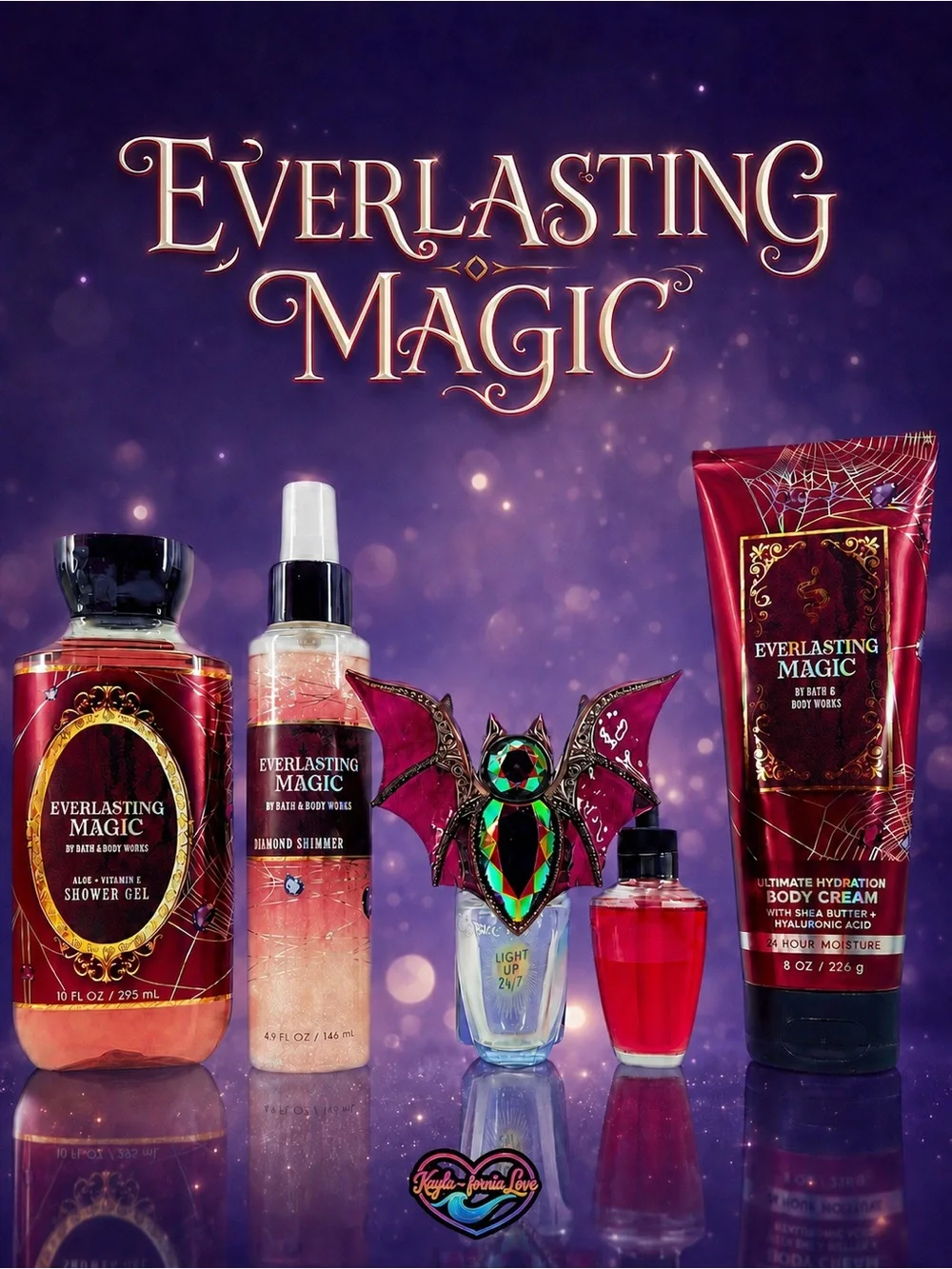 Bath & Body Works Everlasting Magic 5-Pc Set Bejeweled Bat Wallflower Plug